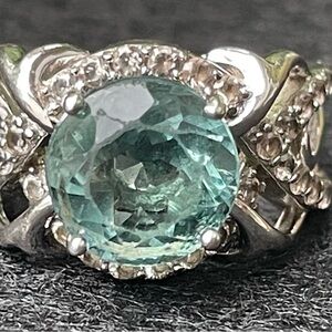 Elegant Sterling Silver Teal fluorite Ring 5